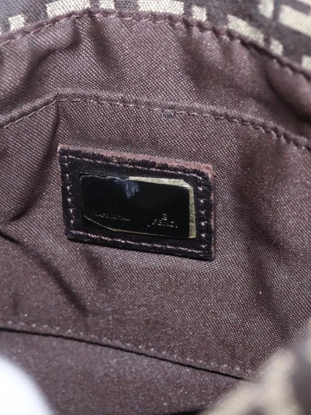 FENDI Zucchino Canvas Shoulder Bag Brown Auth SW1875 - Picture 11 of 16